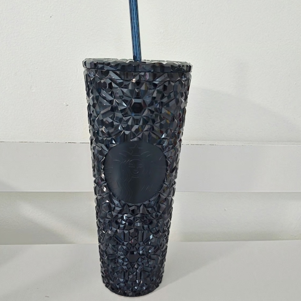 Starbucks NWT Navy Blue Diamond Venti Tumbler 24oz - Picture 2 of 4